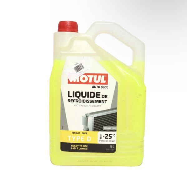 MOTUL فرنساوي
 TYPE D LR -25 ‎مياه تبريد صفراء 5لتر